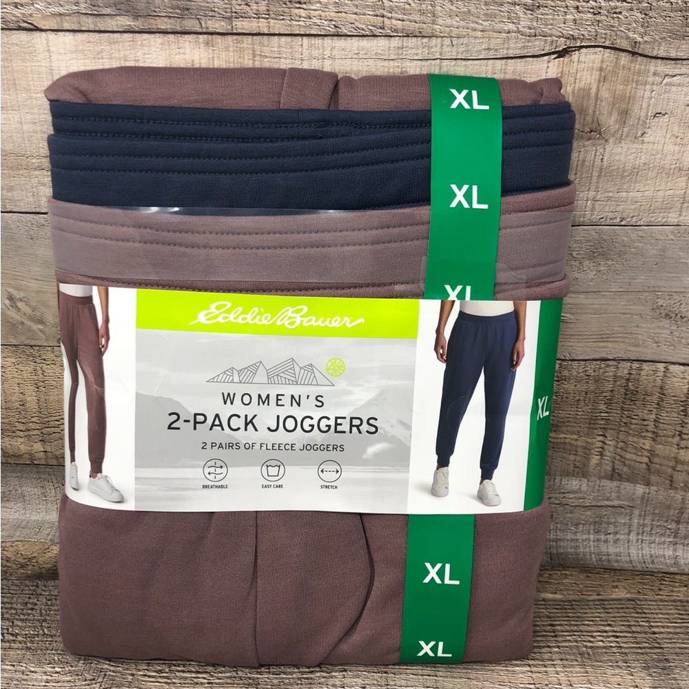 Eddie Bauer Women's 2-Pack Joggers - Navy & Mauve Size XL